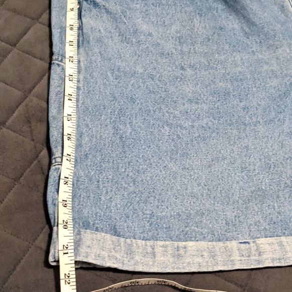 Route 66 Light Wash Denim Cuffed Jean Overall Carpenter Shorts - Picture 11 of 11